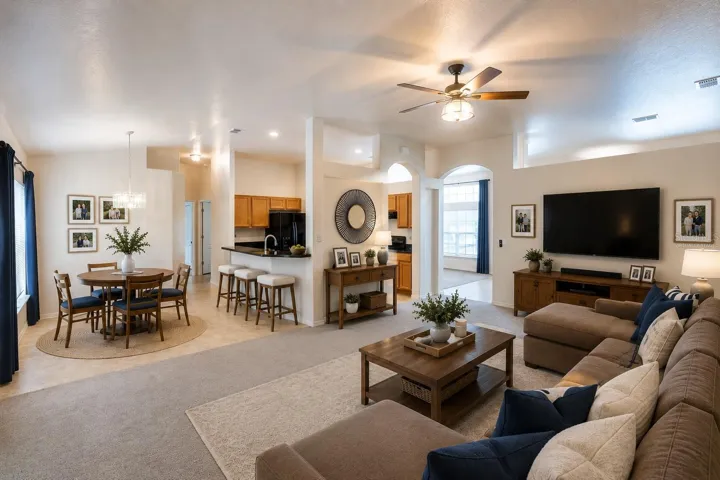 Virtually staged photo. Furnishings, décor, and design elements shown are for illustrative purposes only