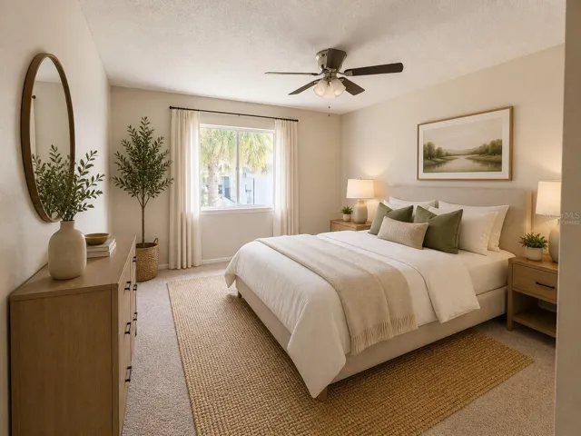 Virtually Staged. Guest bedroom.