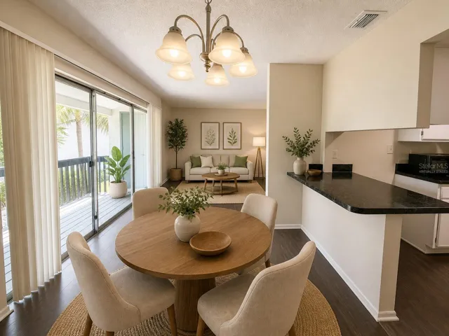 Virtually Staged. Dining area great for entertaining.