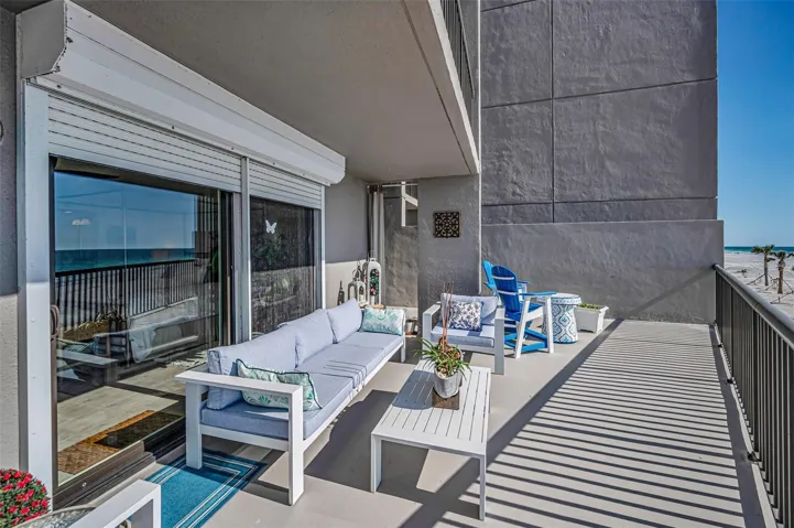 Sun Drenched Extended Gulf front Balcony off the Kitchen and Primary Bedroom!