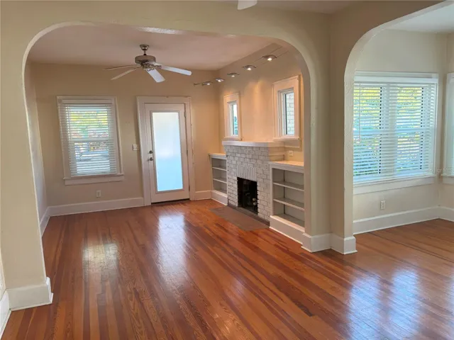 Dining area looking into living room