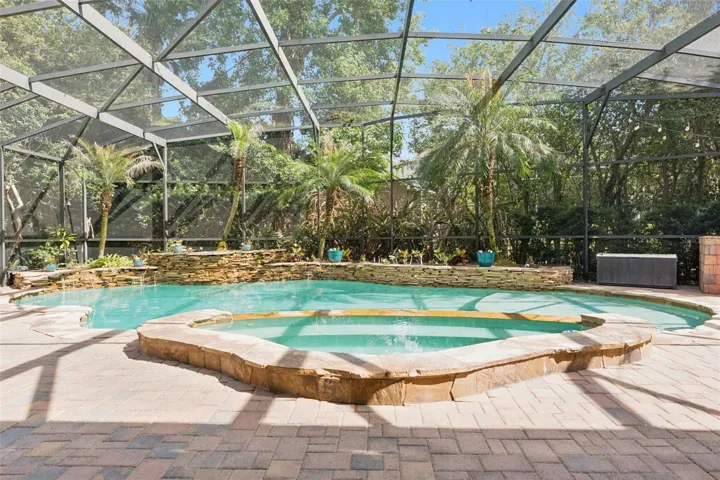Heated pool and spa create a private retreat
