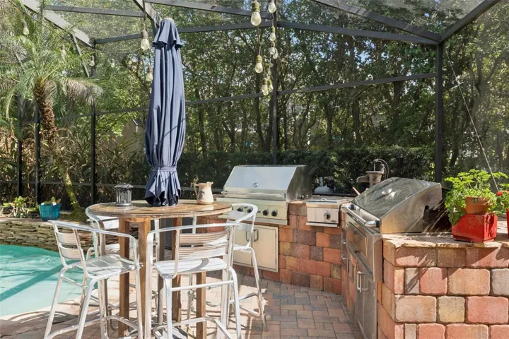 Outdoor living with Viking grill and Texas smoker