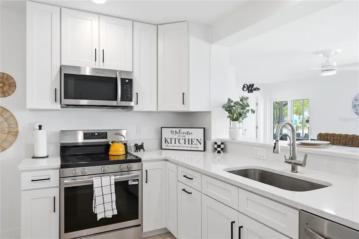 updated kitchen with new appliances