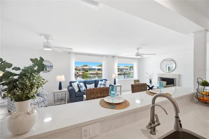 snack bar off kitchen for casual dining