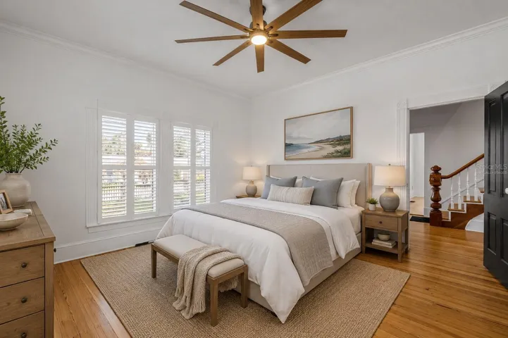 primary bedroom virtually staged