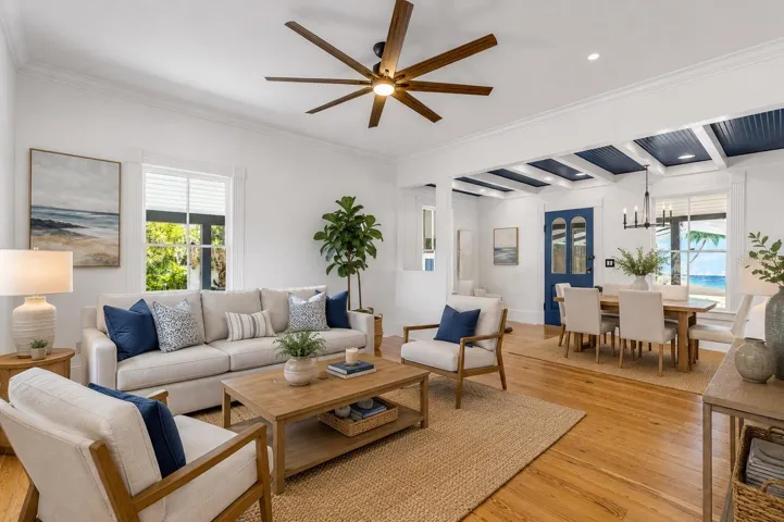 virtual staging living room and dining room