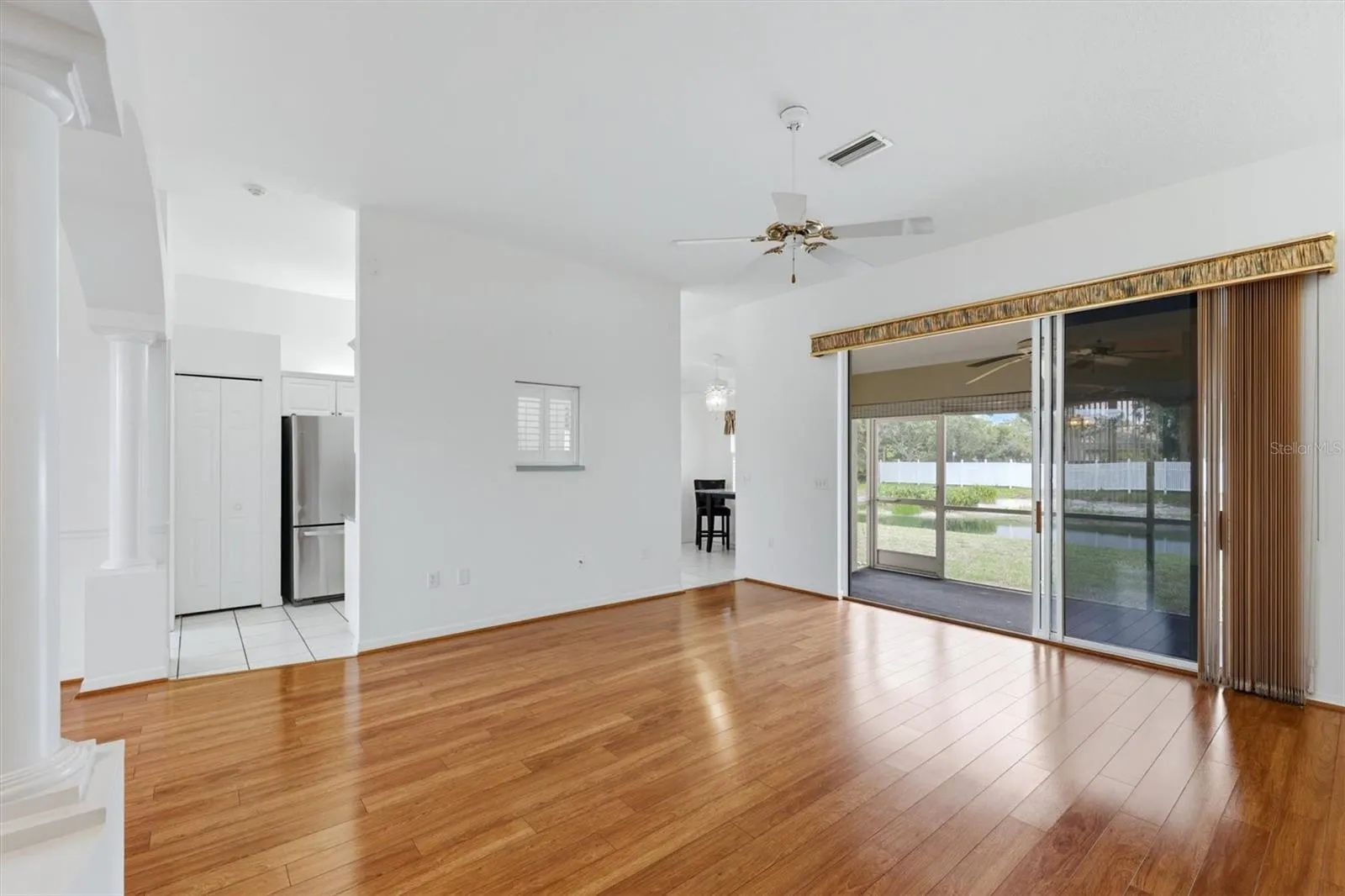 Living room with sliders to the lanai