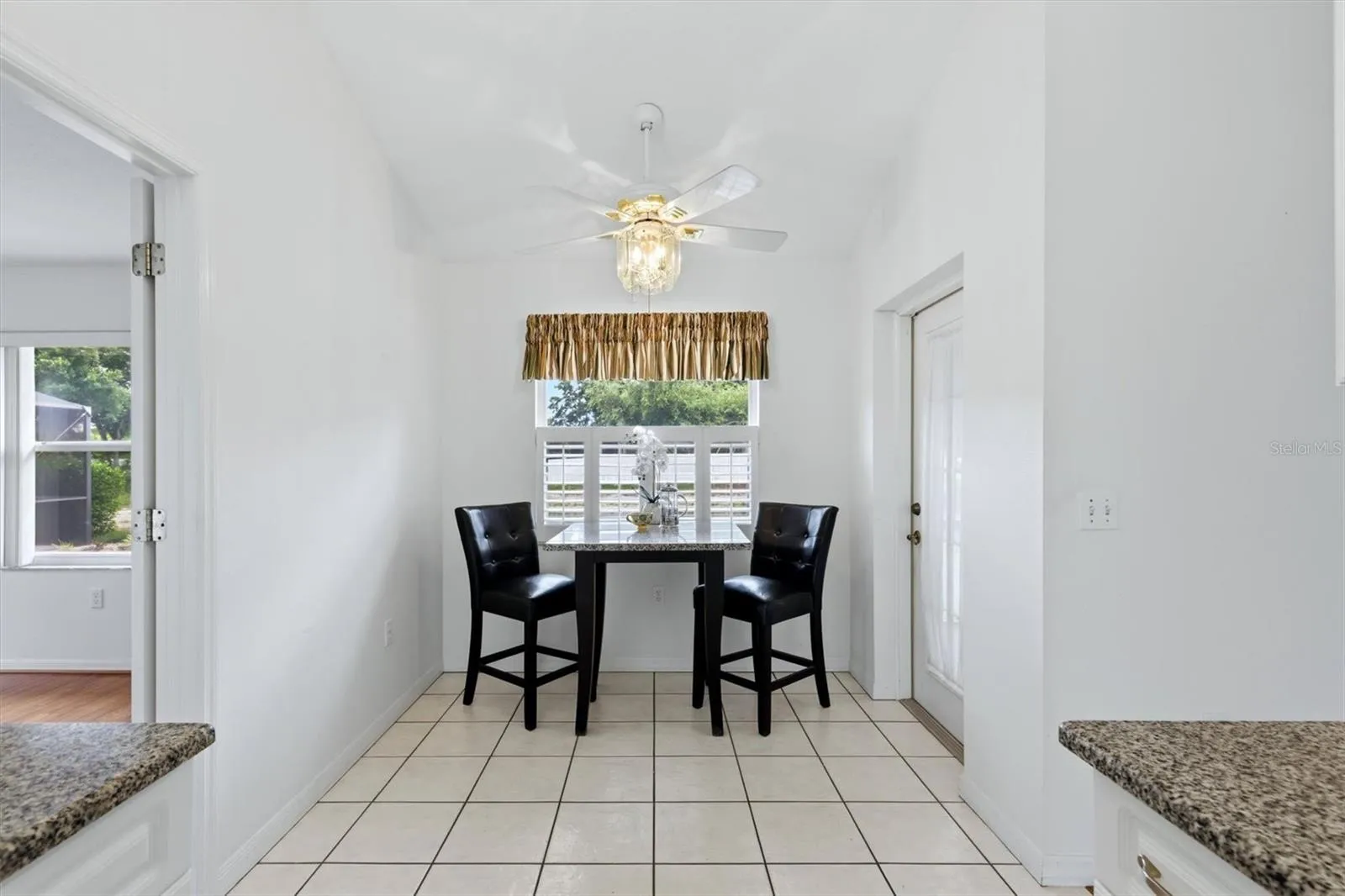 Breakfast nook with French door to lanai