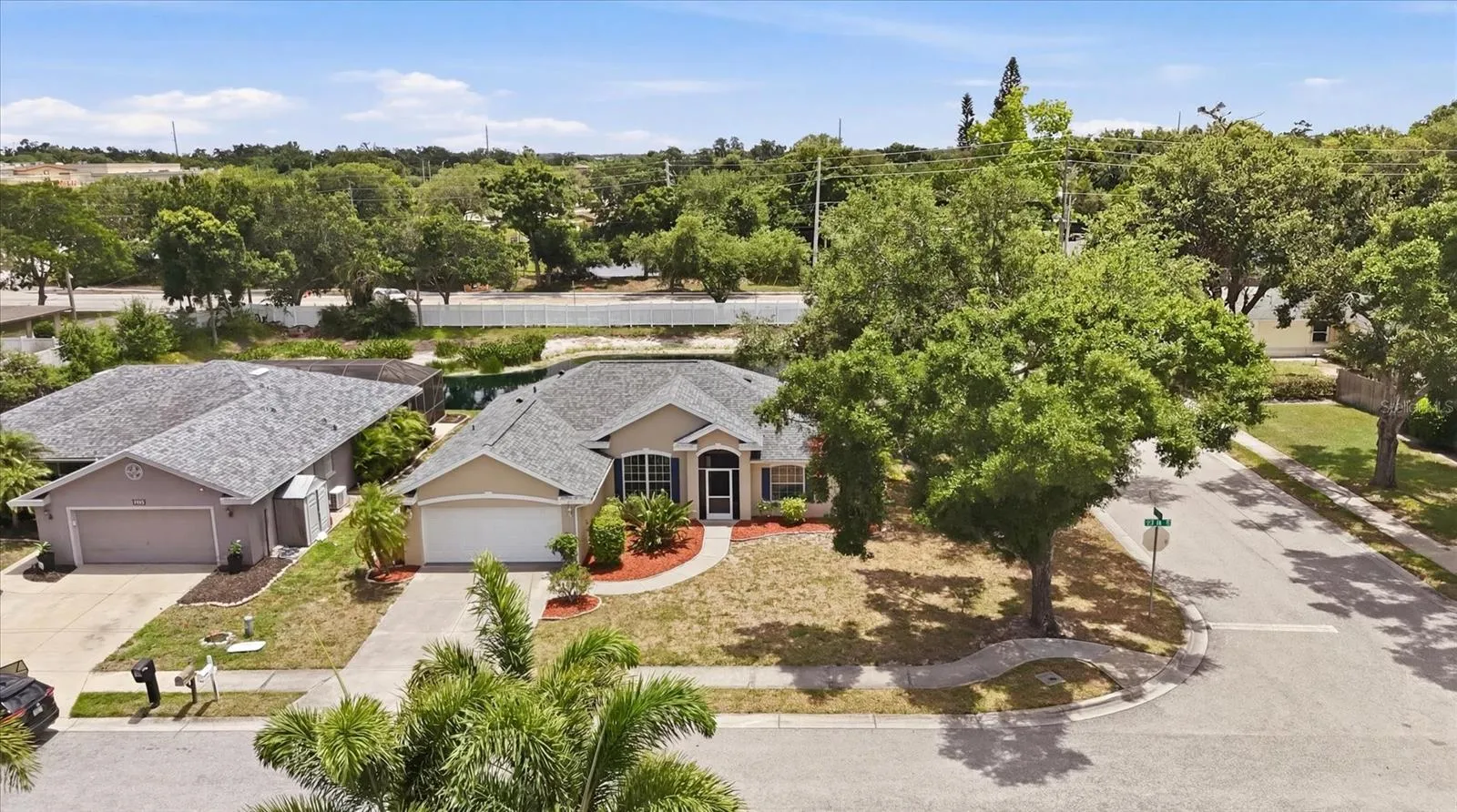 Aerial of corner lot