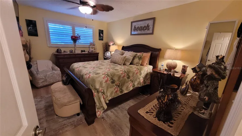 Spacious bedroom has walk-in closet