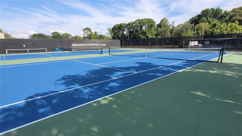 Newly resurfaced tennis courts