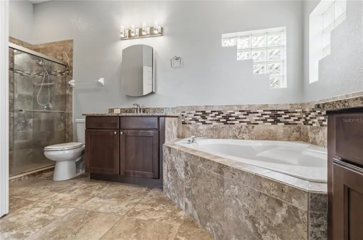 Primary bathroom with soaking tub