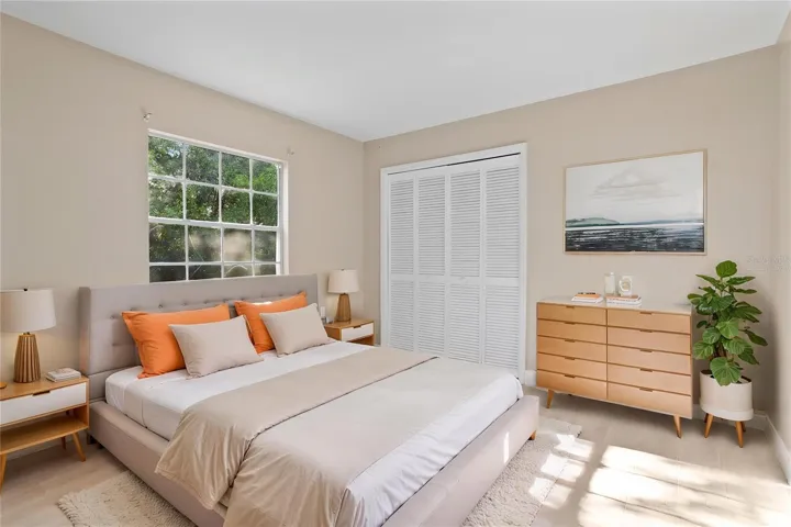 Virtually staged bedroom