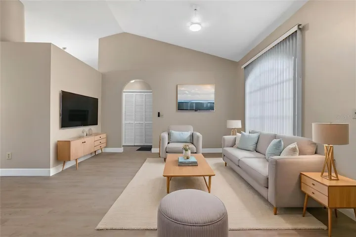Virtually staged living room