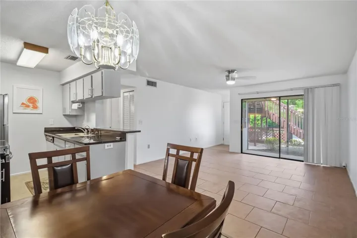 Dining area with view toward living room