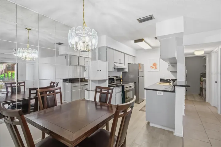 Dining area conveniently located near kitchen