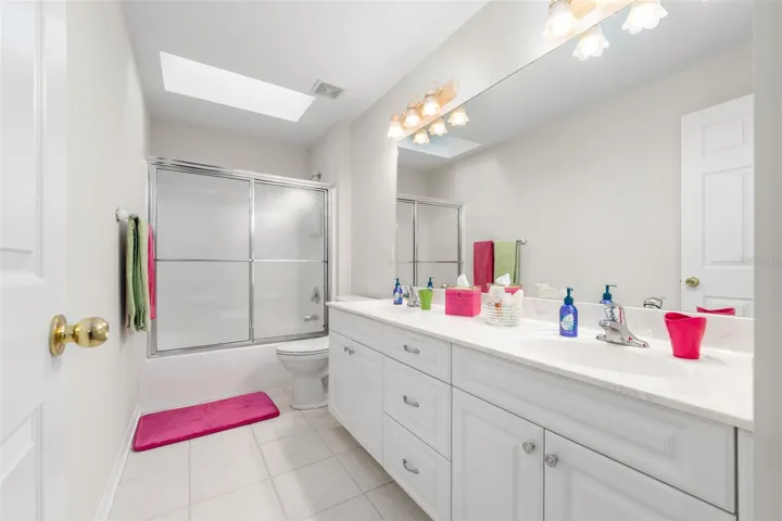Double vanity shared withTwo Upstairs Bedrooms