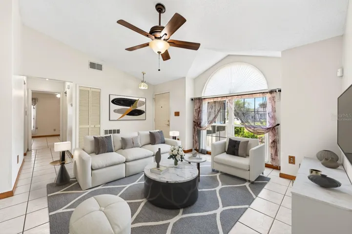 Step inside to the soaring VAULTED CEILINGS in the main living areas, creating an open and inviting atmosphere filled with NATURAL LIGHT. Virtually Staged