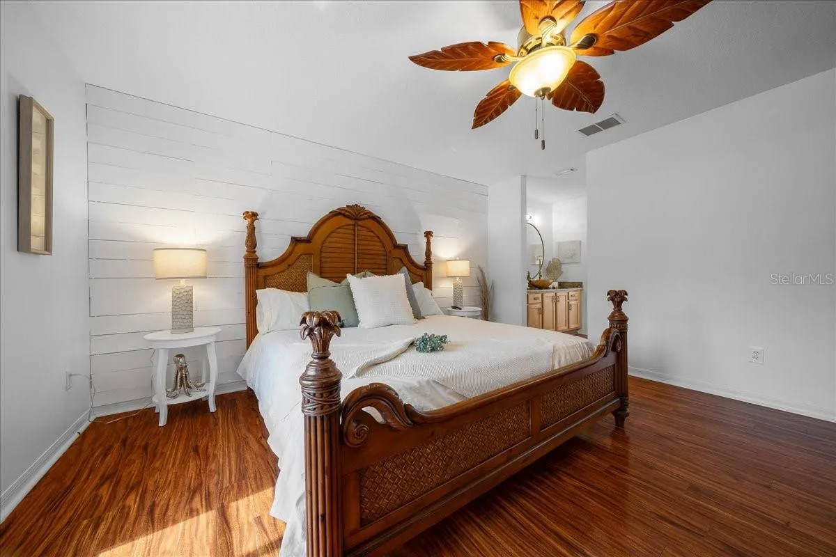 Shiplap Wall Paneling in Primary Bedroom