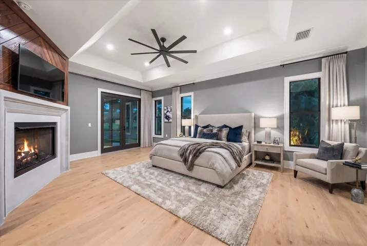 Primary Bedroom with gas fireplace