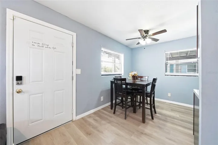 Step inside and see a comfy private dining area