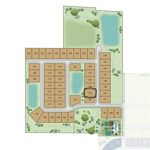 Laureate Village Map Rendering - Sanctuary section Lot 128.