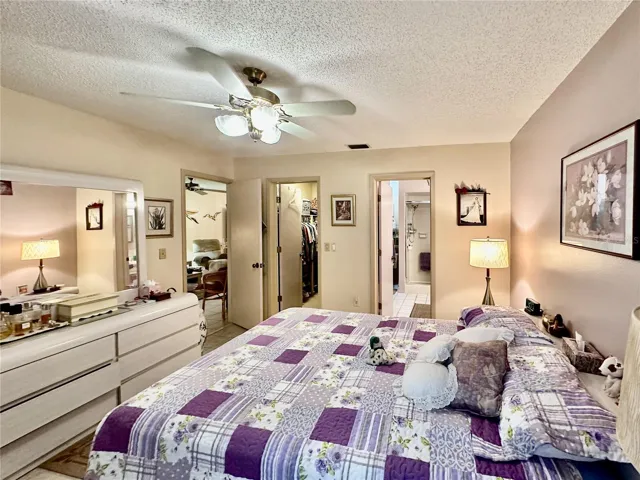Master bedroom with walk-in closet and on suite full bathroom.