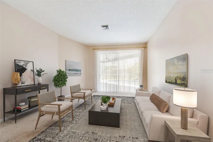 Virtually staged living room