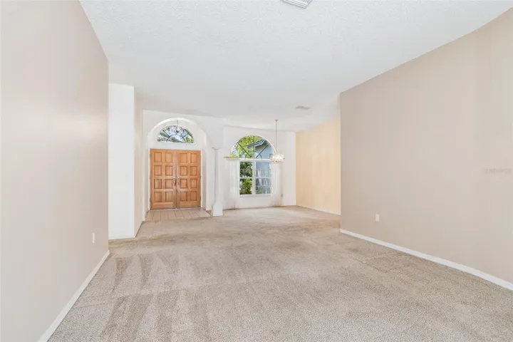 View of entry living & dining room