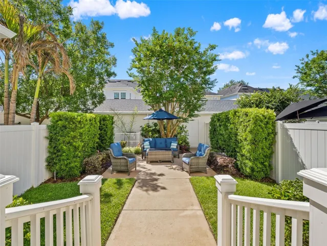 Great green space for pets or play and lushly landscaped relaxing space.