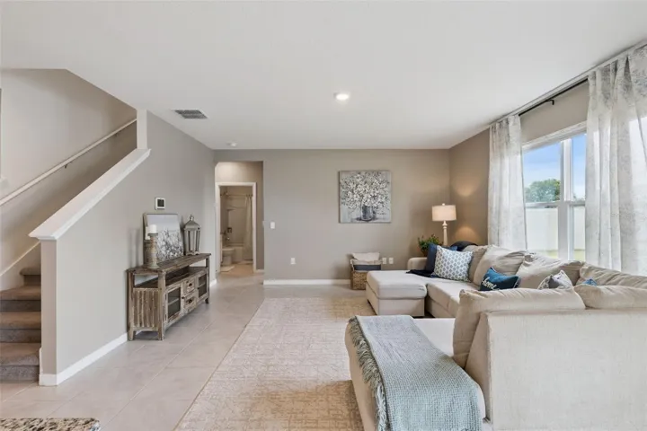 View of family room from the dining area