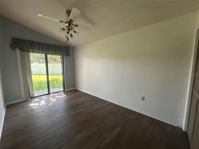 Same bedroom as previous photo but with new flooring