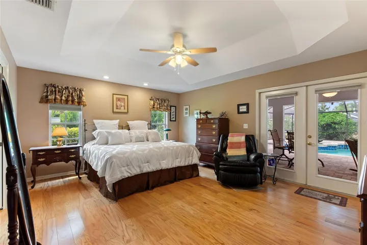 Master Bedroom with French Doors to Pool Area