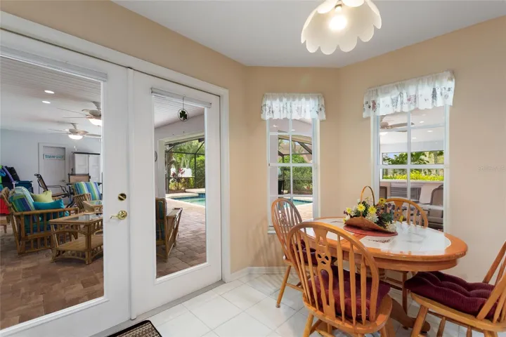 Eat In Area with French Doors to Pool Area