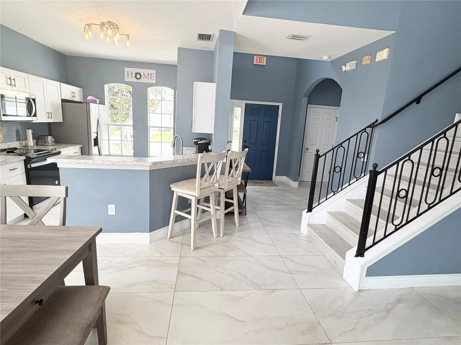 Kitchen overlooking the Family Room