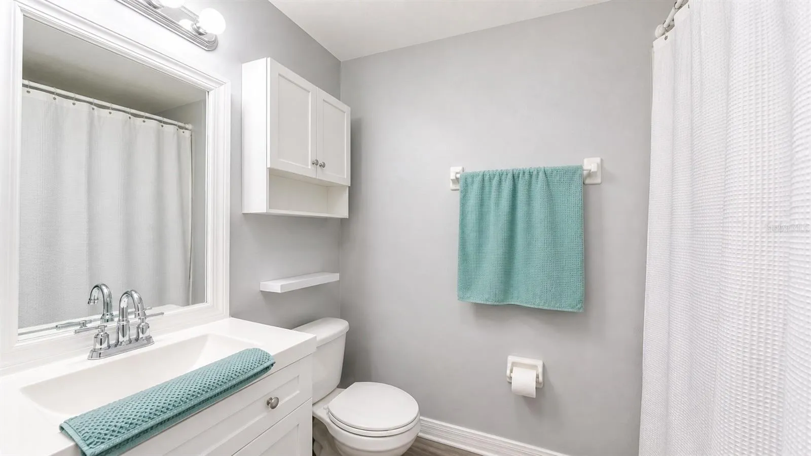 Bathroom 2 upstairs has been totally remodeled from top to bottom.