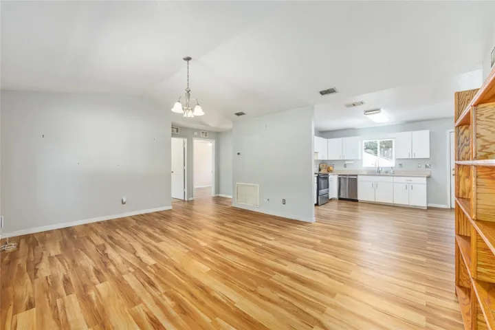 Living Room with Vaulted Ceilings