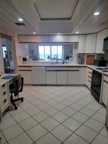 Kitchen with ocean view
