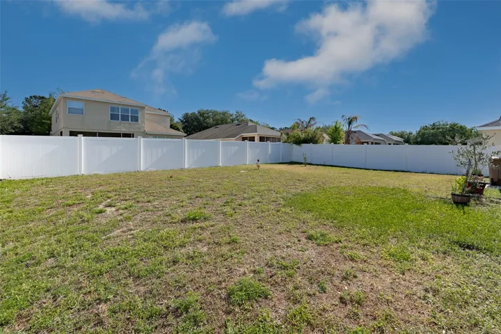 Fenced yard.