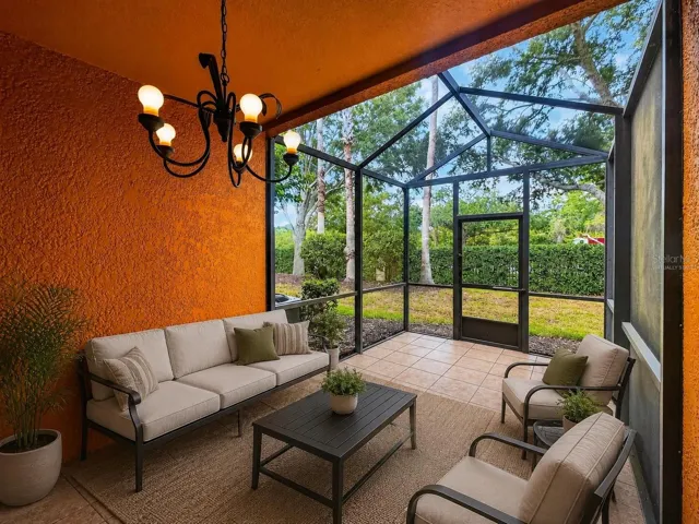 Virtually staged covered patio