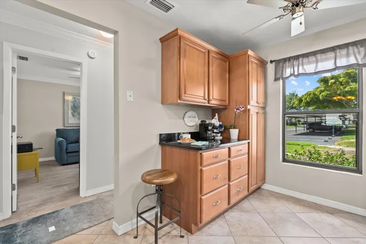 Coffee Bar/New extra storage cabinets.