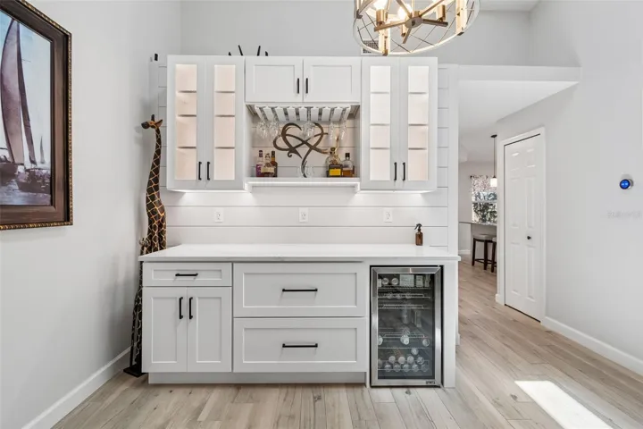 Custom built dry bar in Living Room