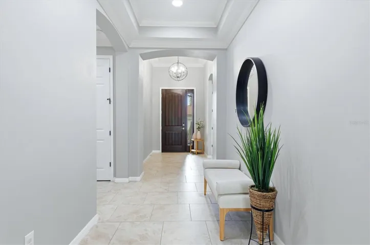 Entry way with Coffered Ceilings