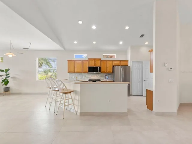 Kitchen-Recessed Lighting & Stainless Steel Appliances