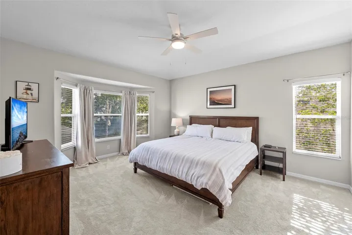 Oversized primary bedroom located upstairs.