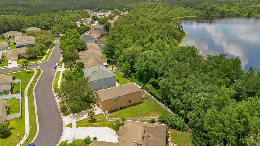 Aerial view looking west