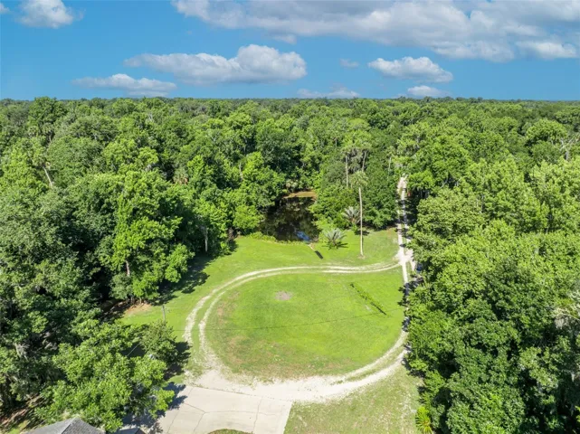 Circular driveway view looking West