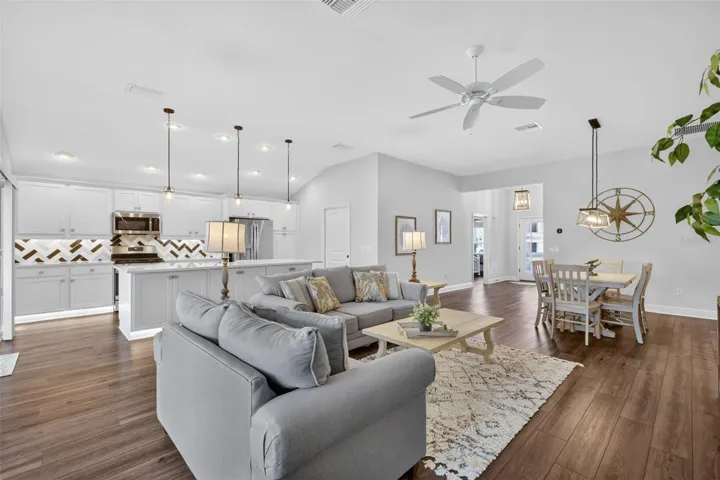 Living, Dining, and Kitchen
