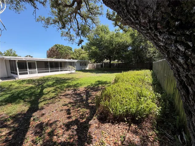 Back yard looking toward lanai